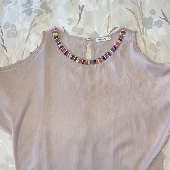 Amy Lou Beaded Cold Shoulder Blouse - Picture 6 of 7